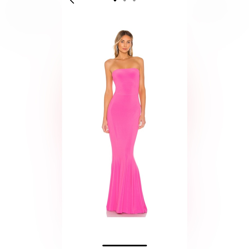 Norma Kamali x REVOLVE strapless fishtail gown in orchid pink